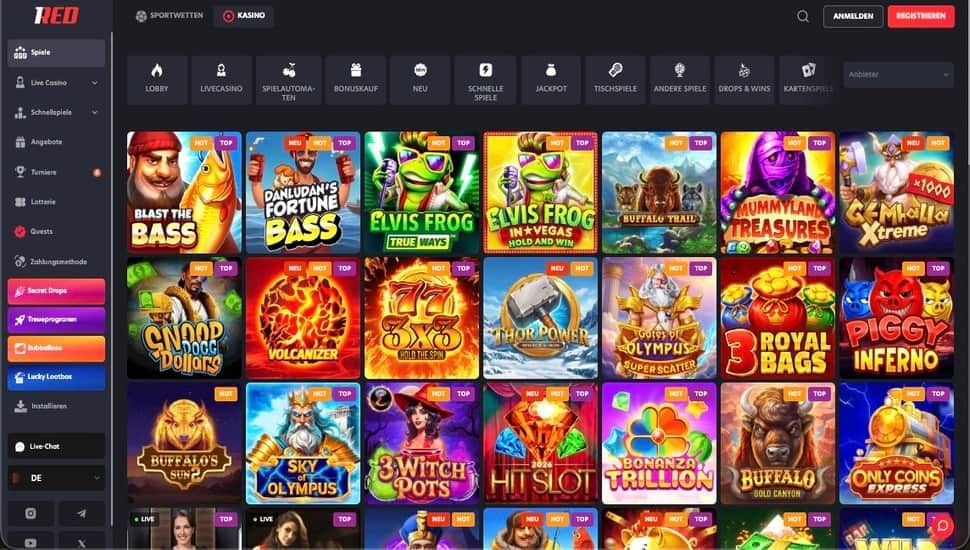 1Red casino spiele