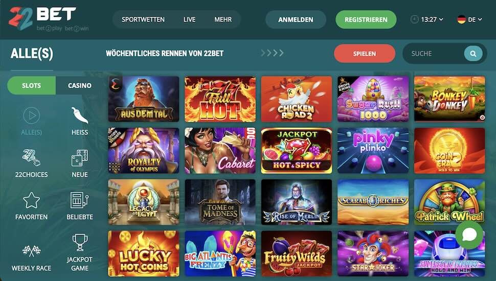 22bet Casino Spiel