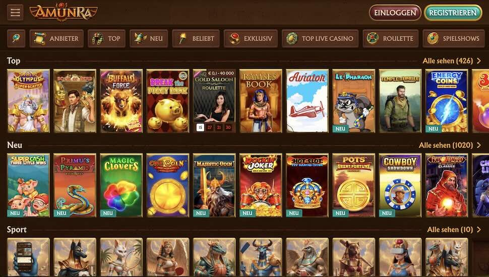 Amunra Casino Spiele