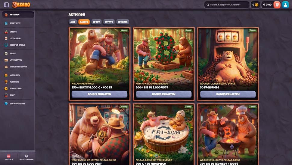 Bearo Casino aktionen