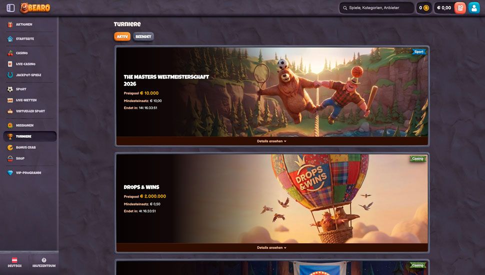 Bearo Casino Turniere