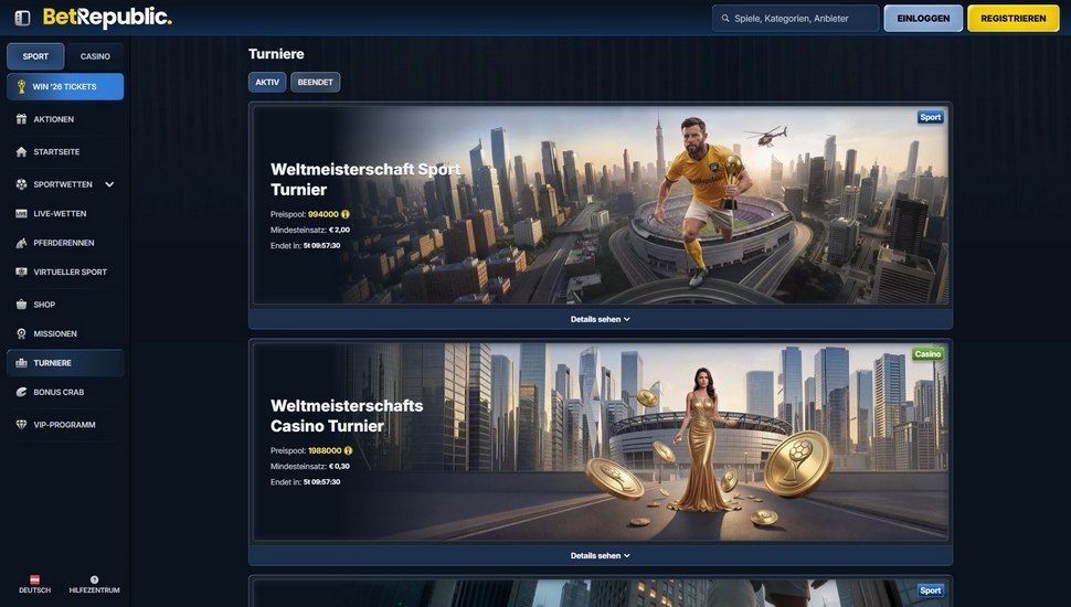 BetRepublic casino turniere