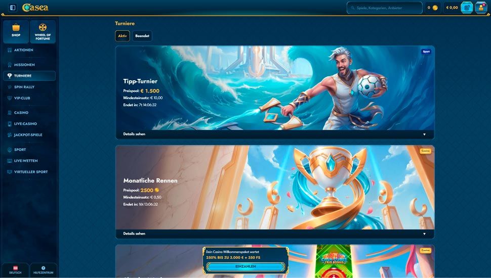 Casea Online-Turniere