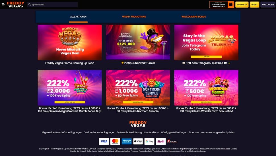 FreddyVegas Casino aktionen