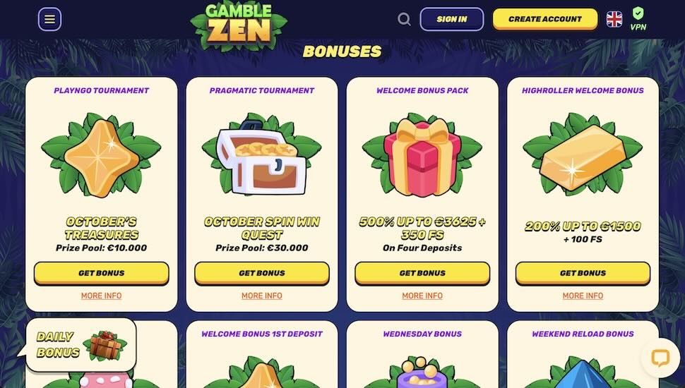Gamblezen Casino Boni