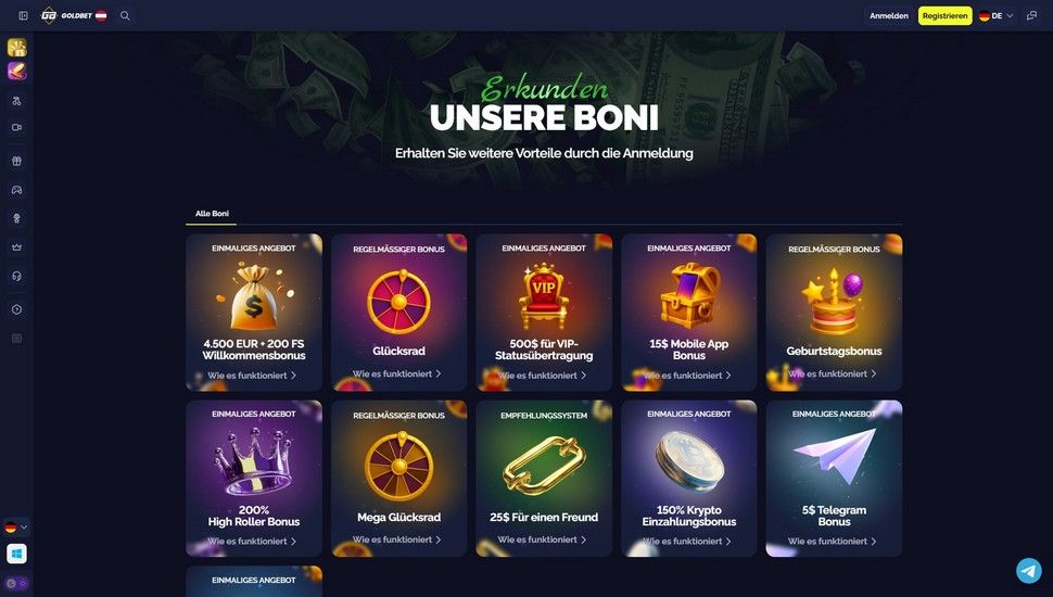 Goldbet casino boni