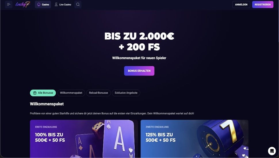 Lucky7even Casino aktionen