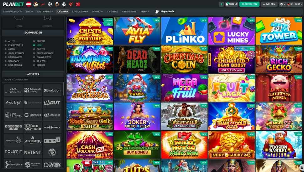 Planbet casino spiele