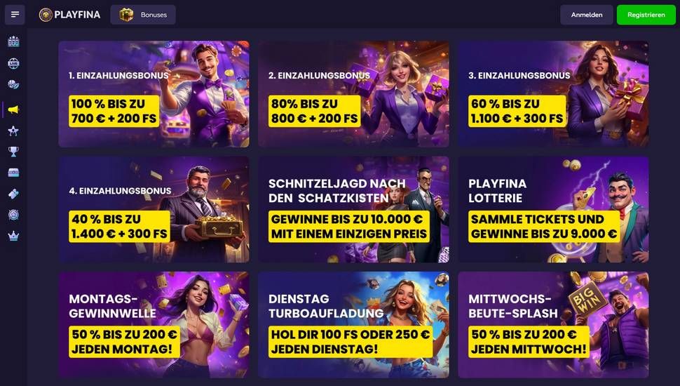 Playfina kasino boni