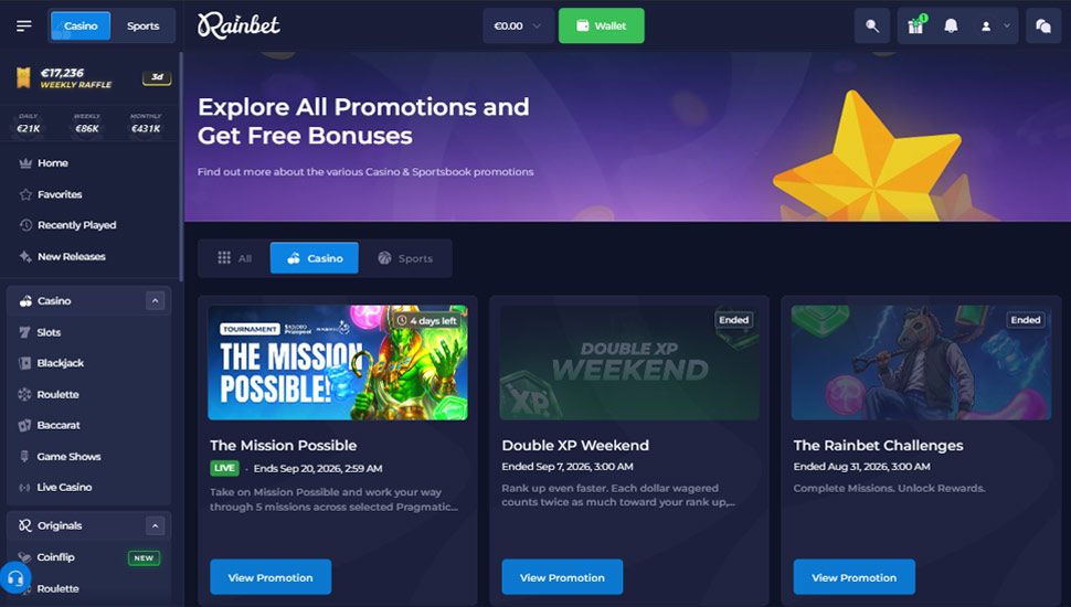 Rainbet aktionen