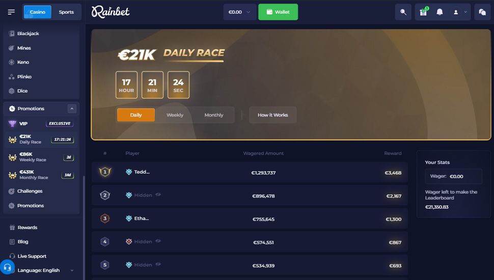 Rainbet turniere