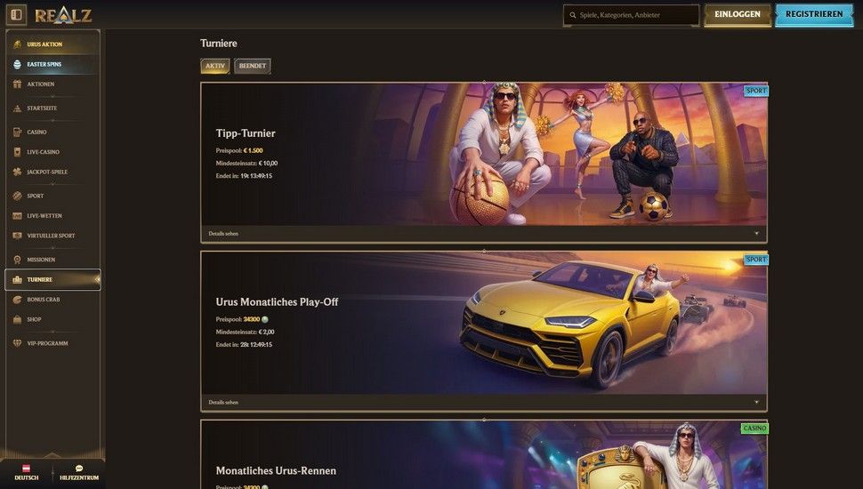 Realz casino turniere
