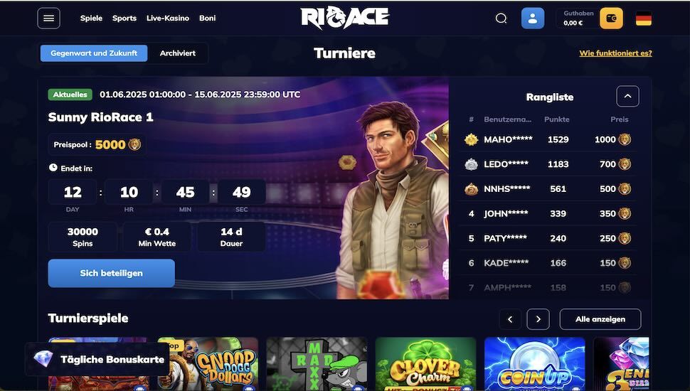 RioAce Turniere