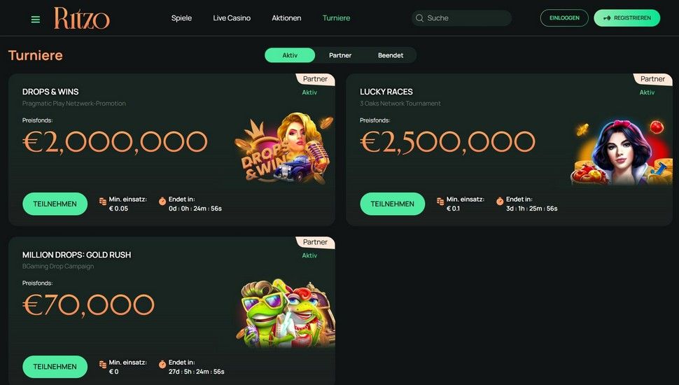 Ritzo casino turniere