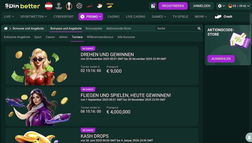 Spinbetter Casino Turniere