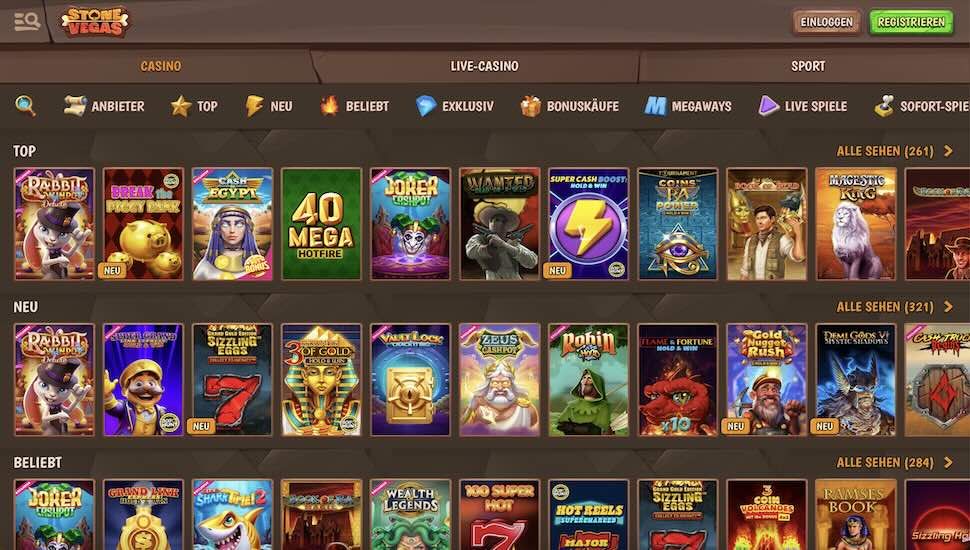Stone Vegas Spiele