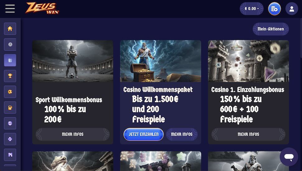 ZeusWin Casino Boni