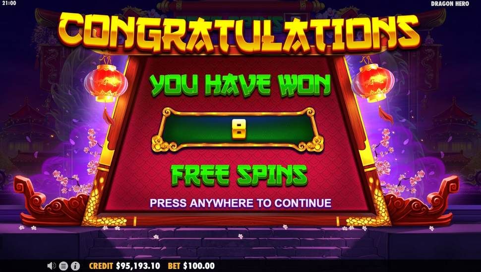 Dragon Hero slot Bonus