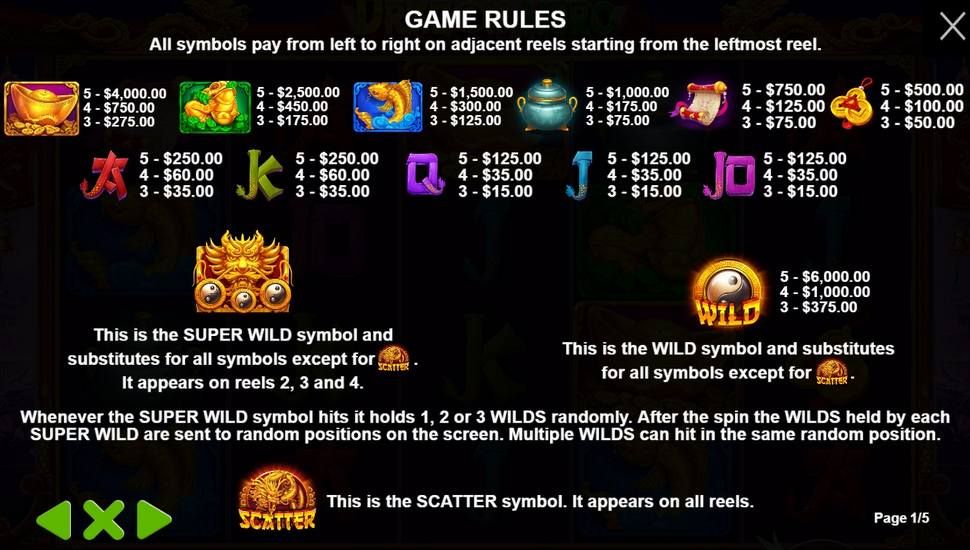 Dragon Hero Slot Symbolen