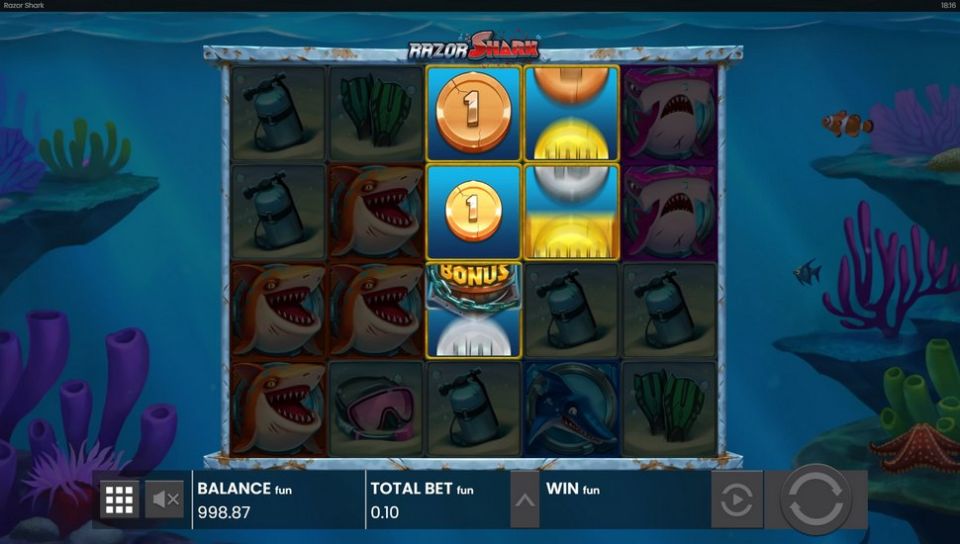 Razor Shark spielautomat Razor Reveal Feature